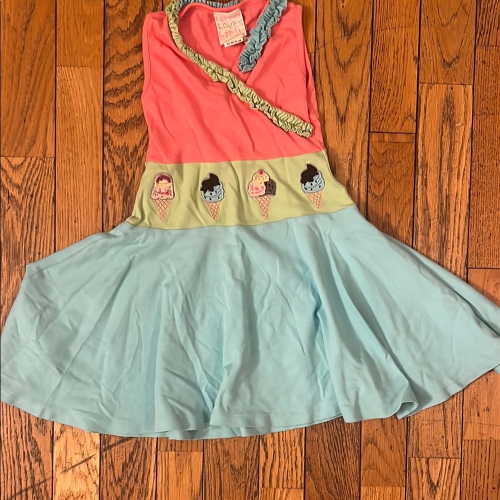 Lemon Loves Lime Kids Ice Cream Dress - Pink and Blue